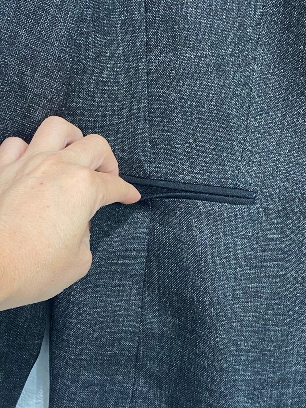Black Label by Evan-Picone Open Notch Collarless Blazer Charcoal Gray NWT 16 - Picture 11 of 14